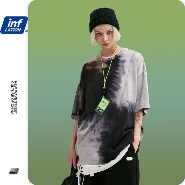 

инфляция мужчины tie dye summmer tshirt цвет блока мужские футболки мода 2020 trending крупногабаритные мужчины tee shirt homme 1117s20, White;black
