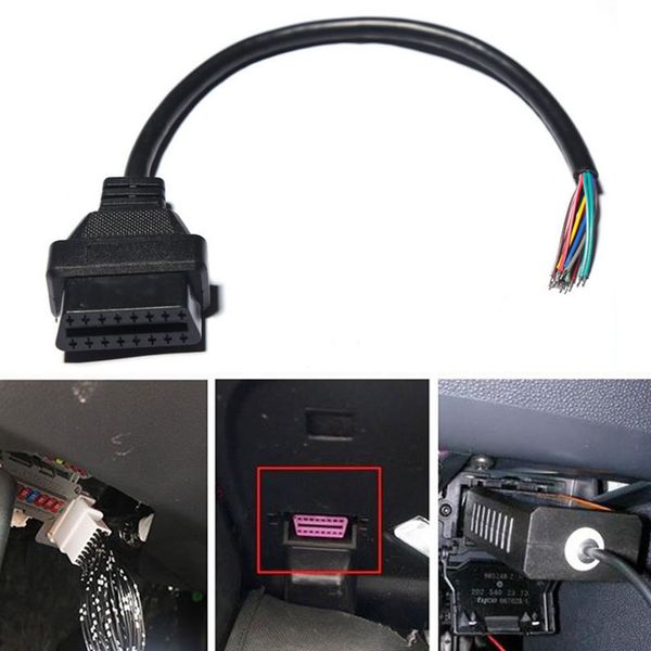 

16 pin extender female connector professional durable repair practical diagnostic cable obd2 test lightweight for car
