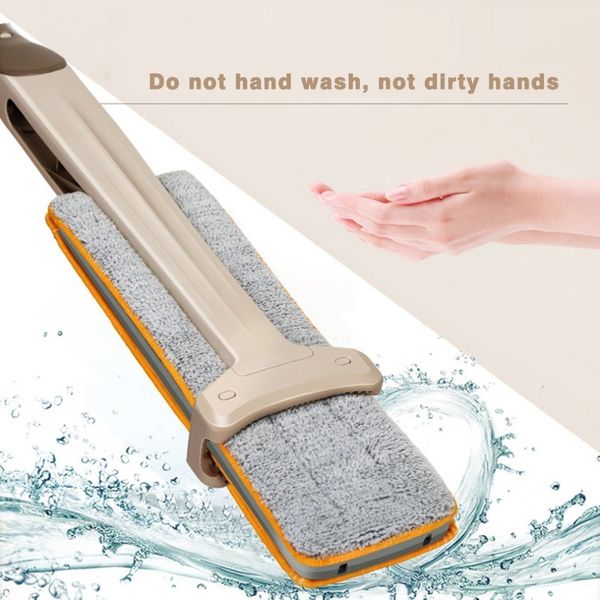 

self-wringing double sided flat mop telescopic comfortable handle mop floor cleaning tool for living room kitchen hand push sweepers