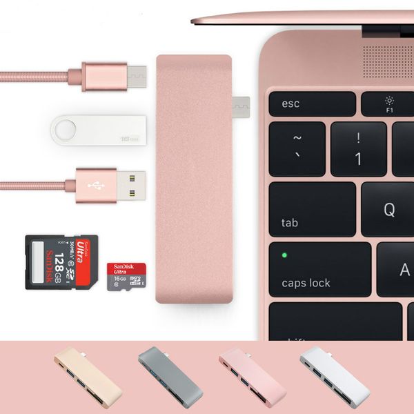 

5-в-1 адаптер USB-C с 2 портами USB 3.0 Устройство чтения карт памяти Micro SD Концентратор USB