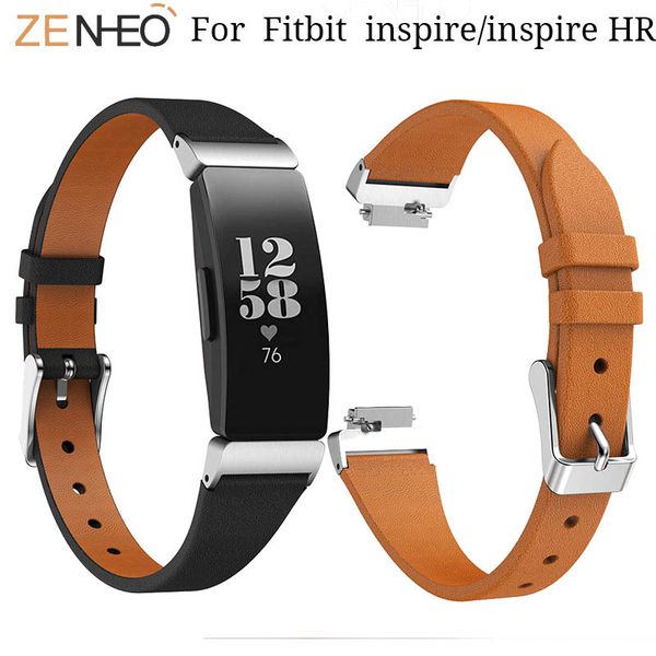 

leather wristband bracelet for inspire/ inspire hr watch strap band sport wrist straps smart accessories bands, Black;brown