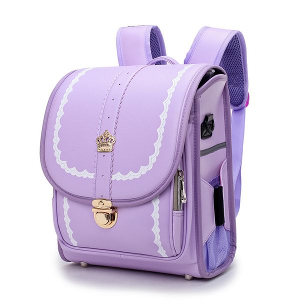 

japanese style randoseru children school bags for girls boys backpack pu leather waterproof kids bags orthopedic backpacks y200706