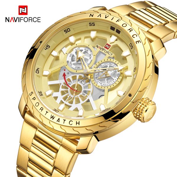 

2019 relojes mens watches naviforce quartz waterproof sport watch men date male clock wristwatches, Slivery;brown