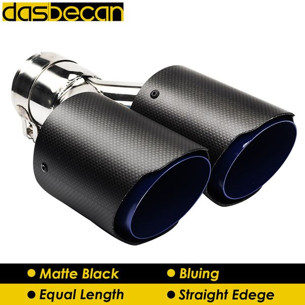 

desbecan dual equal exhaust muffler tip valve straight edge matte bluing y model for akrapovic ap25kr