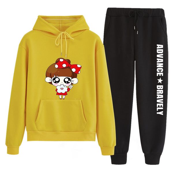 

n94 2019 autumn and winter two-piece hoodies jacket sweatshirt plus pants 7 colors casual sports suit women sudadera mujer, White