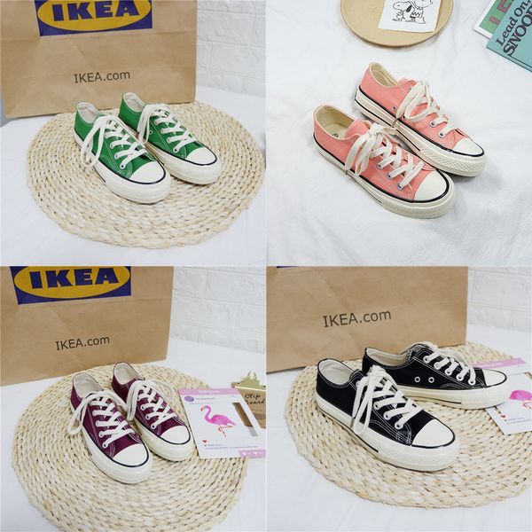 

5 colors fashion lace up canvas shoes mens womens casual shoes black for adults girl pink purple n5005 eur35-40