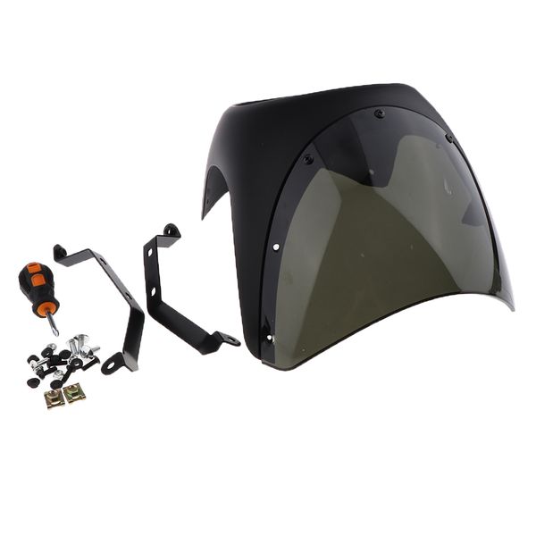 

cafe racer handlebar 7 inch headlight windshield fairing screen for harley
