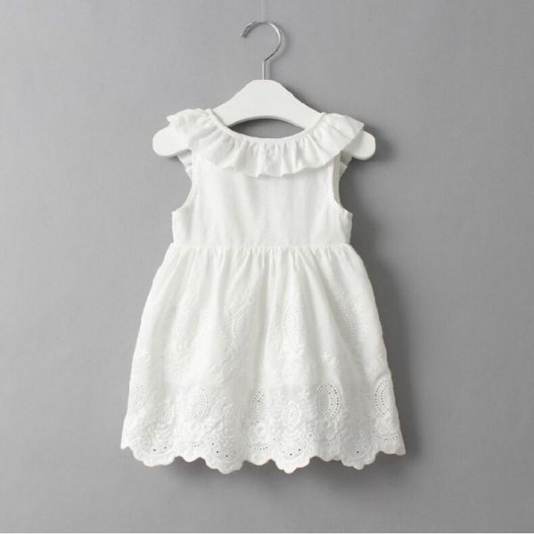 

girls lace dress 2019 sleeveless bow solid-color children dress silk chiffon kids clothes princess girls, Red;yellow