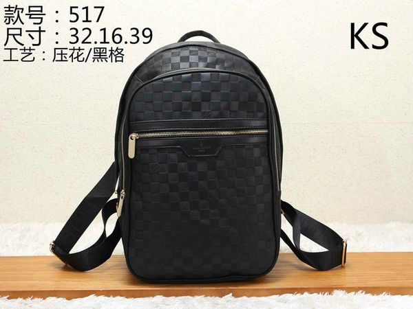 

188 loui vuitton de ig handbag whole ale women fa hion bee men backpack pu leather travel bag lady knap ack hipping, Black;brown