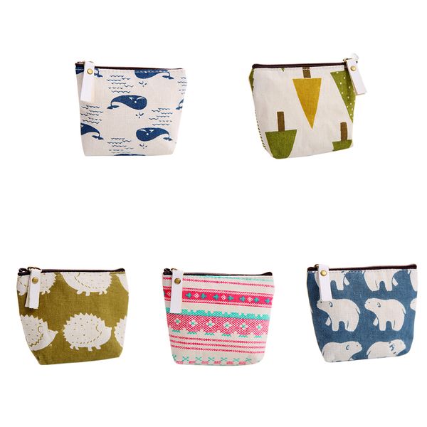 

designer coin purse key pouch small animal canvas mini change coin purse bag zipper wallets for gift, Red;black