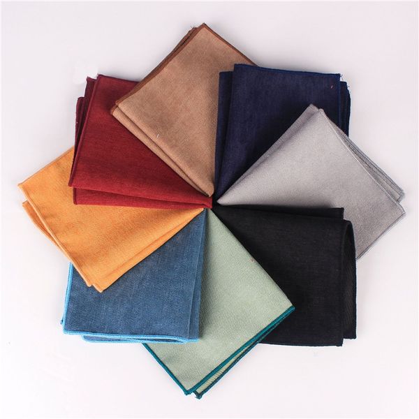 

men handkerchief pure color suede pocket towel 15colors cotton handkerchiefs for men pocket square business suit kerchief, Blue;white