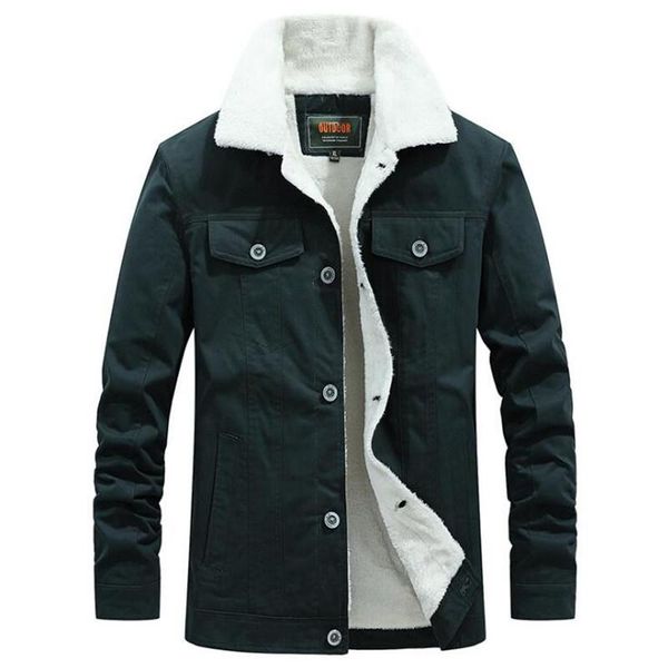 

зимний мужской хлопка ватник грузов,кашемир шерсть лайнер мужчины военный спорт рабочая куртка,осень случайный пальто мужчина, Black