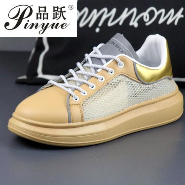 

men's sneakers hollow large size sport shoes sports breathable tide men shoes casual small white men casual sneakers, Black