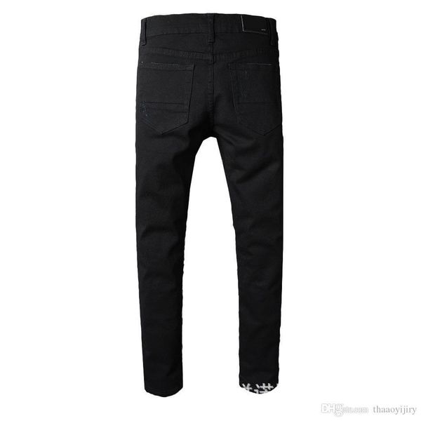 

2019 весной и осенью новый amiri mens black patch holes stretch джинсы молодежи тонкий высокий класс штаны 28-40 бесплатная доставка 24, Blue