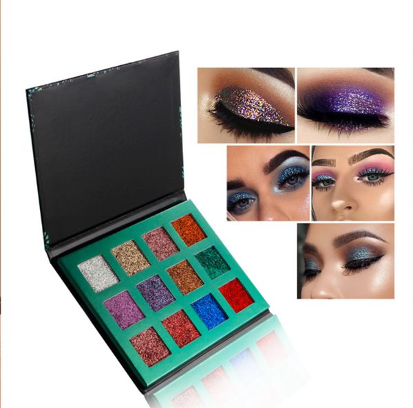 

12 colors diamond sequins eyeshadow palette glitter luminous eyeshadow pressed palettes eyes make up ing