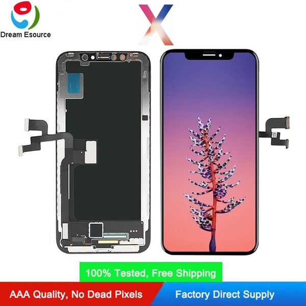 

excellent qaulity flexible/soft oled screen display panel for iphone x perfect touch complete assembly & dhl