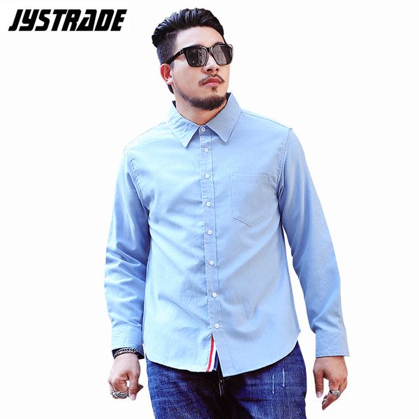 

mens korean long sleeve blouse plus size polyester cotton button collar knitted blouse male social shirt with pocket streetwear, White;black