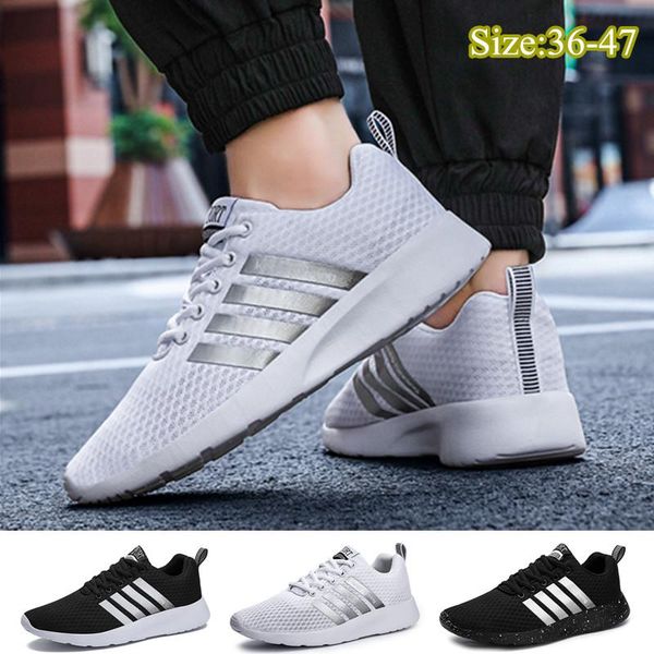 

comfortable running sneakers fashion men's breathable mesh sneakers knitted lace-up sports shoes