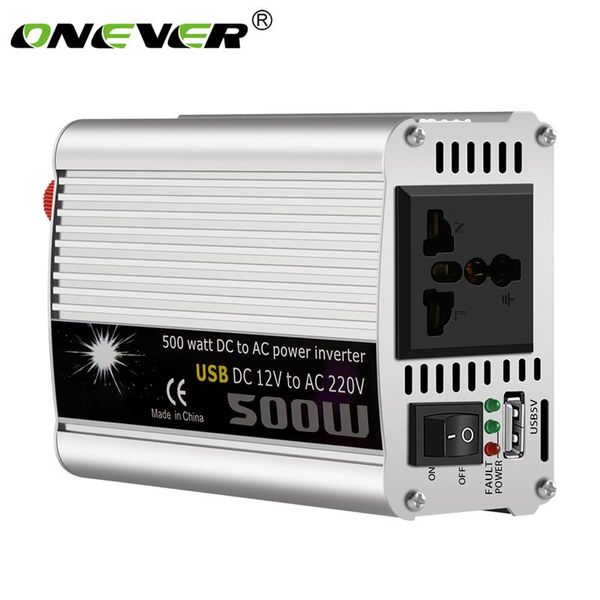 

onever 500w car inverter 12v 220v 50hz auto inverter 12 220 cigarette lighter plug power converter power 1000w
