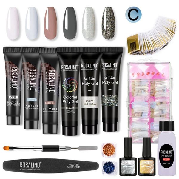 

nail extension gel package 15ml crystal extension liquid ptherapy gel set polygel rubber set sale, Red;pink
