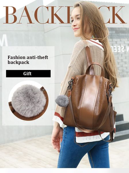 

female backpack mochila feminina casual multifunction women leather backpack female shoulder bag sac a dos travel back pack