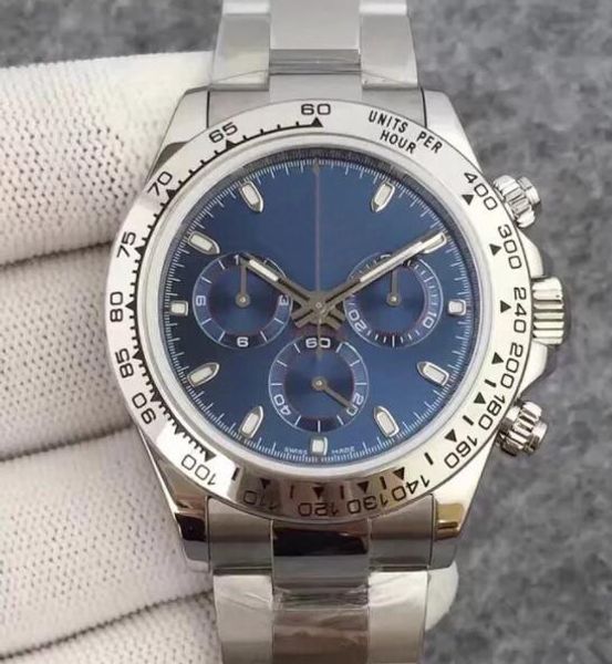 

13 colour 116520 116500ln 116506 116508 bp factory cal.7750 movement 40mmsapphire glass chronograph automatic mens watches, Slivery;brown