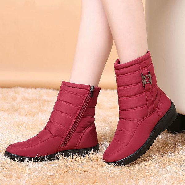 

snow boots 2018 brand women winter boots mother shoes antiskid waterproof flexible women fashion casual plus size, Black