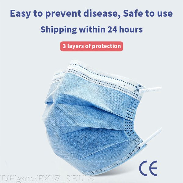 

200шт себестоимость одноразовая маска 3-слойная защитная маска для лица Anti PM2.5 Adult Breathable Facial Dust Mask In Stock cn post shipping