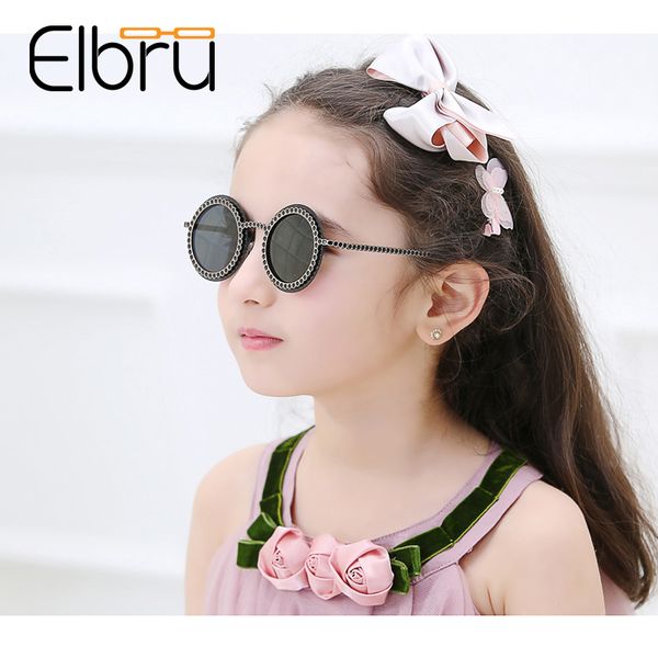 

elbru children's sunglasses boys and girls sun glasses anti-uv metal round frame ultra-light baby glasses oculos de sol, Blue