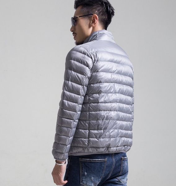 

designer down jacket for mens new thin stand collar winter jackets keep warm mens luxury outwear down coat 6 color size s-6xl, Black