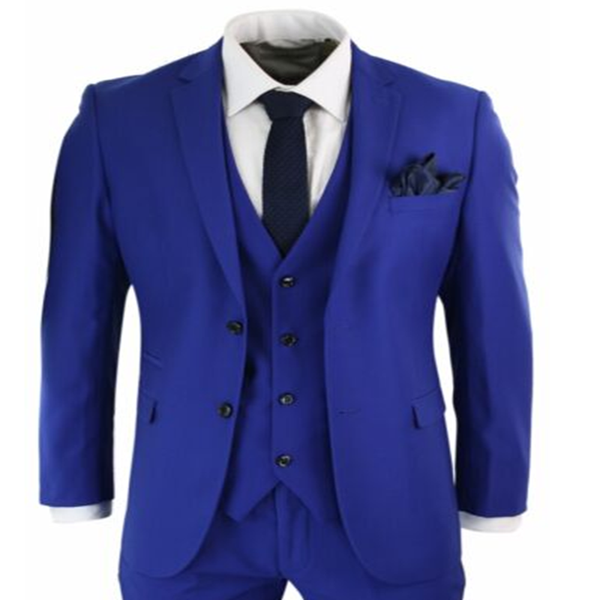 

2020 new royal blue mens suits 3 piece tailored fit complete costume homme man groom prom wedding suits, White;black