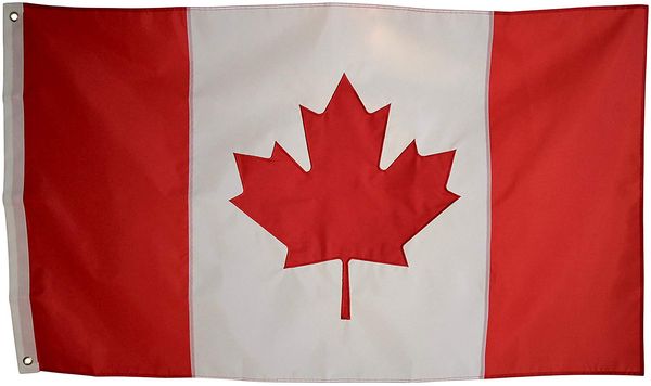 

3x5 Foot Outdoor Nylon Banner with Embroidered Maple Leaf and Individually Sewn Panels - UV Fade Resistant Material - Large 3' x 5'