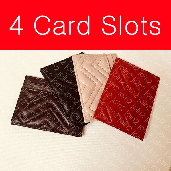 

marmont card case 443127 designer fashion women's coin card key pouch holder mini organizer wallet leather 4 card slots chevron design, Brown;gray
