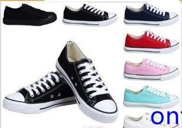 

new size 35-46 new low-& high-women's men's star canvas shoes 13 colors laced up casual shoes sneaker shoes retail, Black