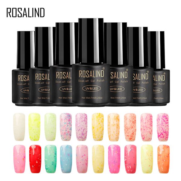 

rosalind 7ml snowflake nail polish glitter 24 colors nail gel polish led uv manicure soak off base coat art gel varnish