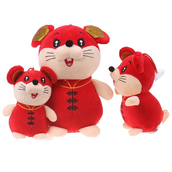 

chinese new year party decoration gift1pc rat year kawaii china dress mascot rat plush mouse in tang suit soft toys