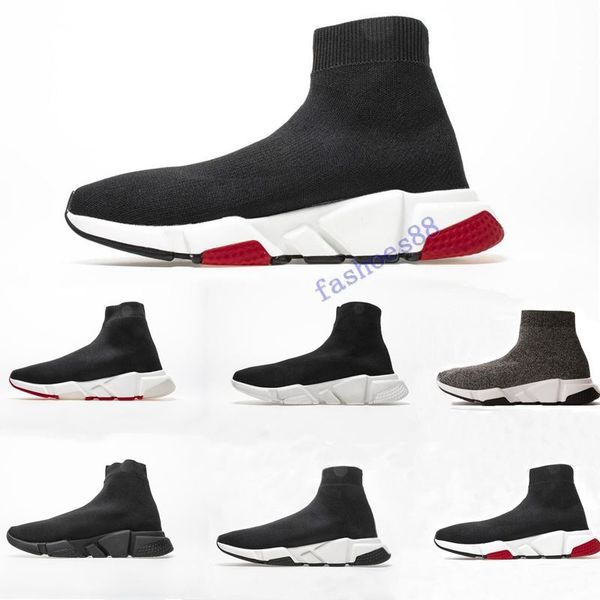 

2019 designer shoes speed trainer oreo triple black green flat luxury fashion socks boot designer men women sneakers with box dust bag