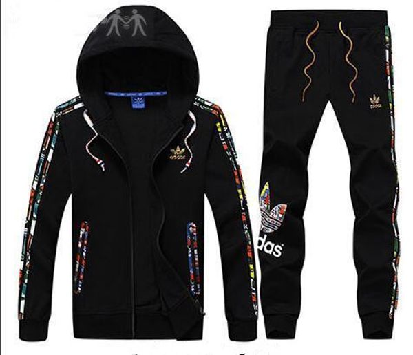 

new mens tracksuits men sweat suits autumn brand mens tracksuits jogger suits jacket + pants sets sporting suit plus, Gray