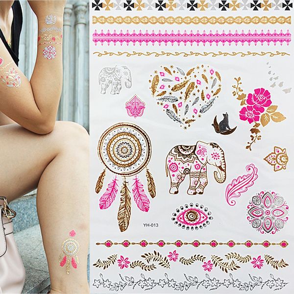 

1pcs tattoo sticker long-lasting temporary gold foil temporary tattoos for women