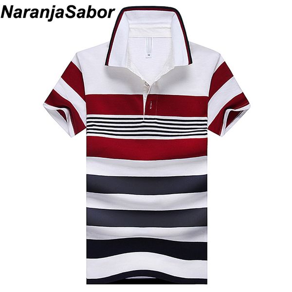 

Naranjasabor 2018 Summer Men 'S Polo Shirt Casual Slim Mens Short Sleeve Shirts Men 'S Brand Clothing Striped Boy Polos Shirts 4xl