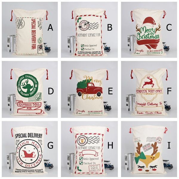 

large canvas christmas gift bag merry christmas santa sack xmas stocking reindeer gift storage bag for