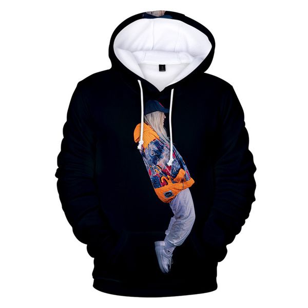 

модные тона и я толстовки 3d дизайнер певица печатные топы с капюшоном свободные пуловеры мужская одежда на молнии, Black