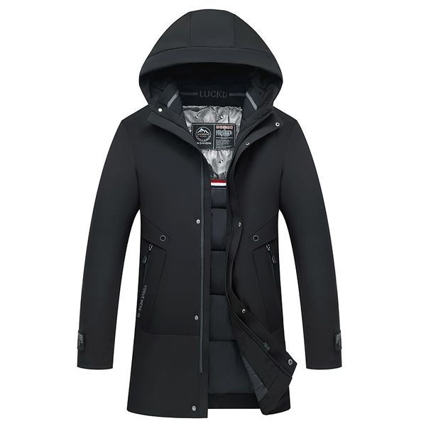 

2019 new winter coat men's long jacket thick warm cotton jacket casual windbreaker hooded windproof black parka