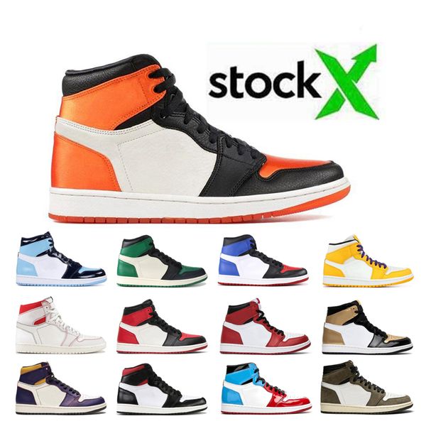 

2020 new arrival 1s 1 og satin shattered backboard unc pine green high luxury mens basketball shoes fearless travis scotts designer sneakers
