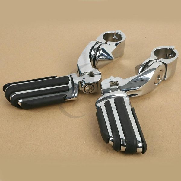 

motorcycle 1 1/4" adjustable short angle highway foot pegs mount for touring
