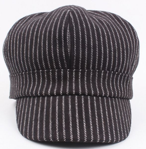 

girls 10pcs/lot winter strips solid color octagonal cap girls newsboy caps girls beret hats, Blue;gray