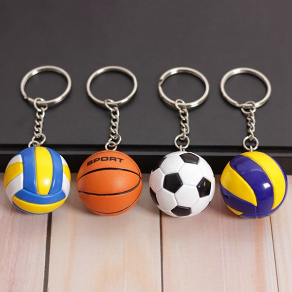 

volleyball keychain creative basketball football volleyball key pendants, Silver