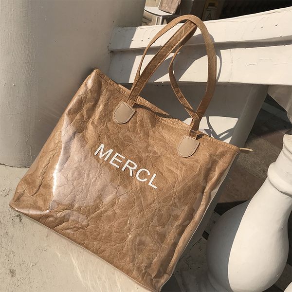 

designer luxury handbags purses womens luxury designer bag handbags transparent splicing kraft paper bag tote shopping bag fashion newset 2
