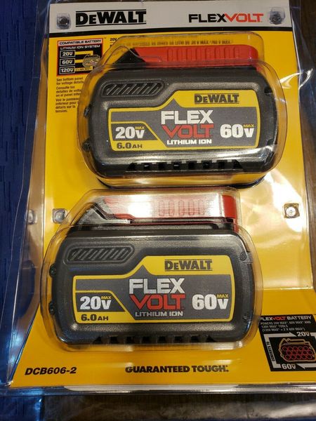 

New dewalt flexvolt battery dcb606 2 20v 60v lithium ion 2 battery pack