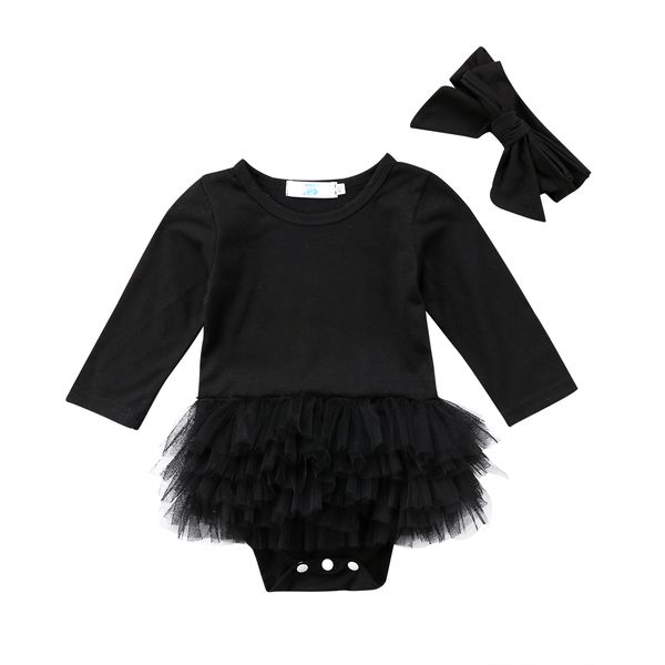 

newborn baby girl romper jumpsuit bodysuit clothes headband outfit sets black, Red;yellow